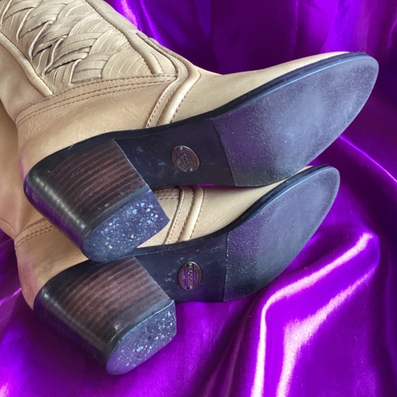 Tan Creamy Leather Fossil High Boots - Picture 8 of 14